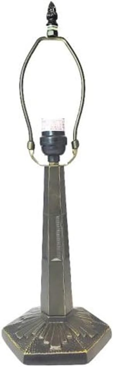 Baroque Metal Lamp Base, Dark Bronze Finish With Gold Highlights, Nicely Weighted, 16.5" Tall